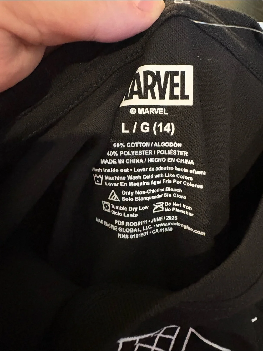 Kids Marvel Black Short Sleeve Tee with Red, Blue and Yellow Superhero Graphic